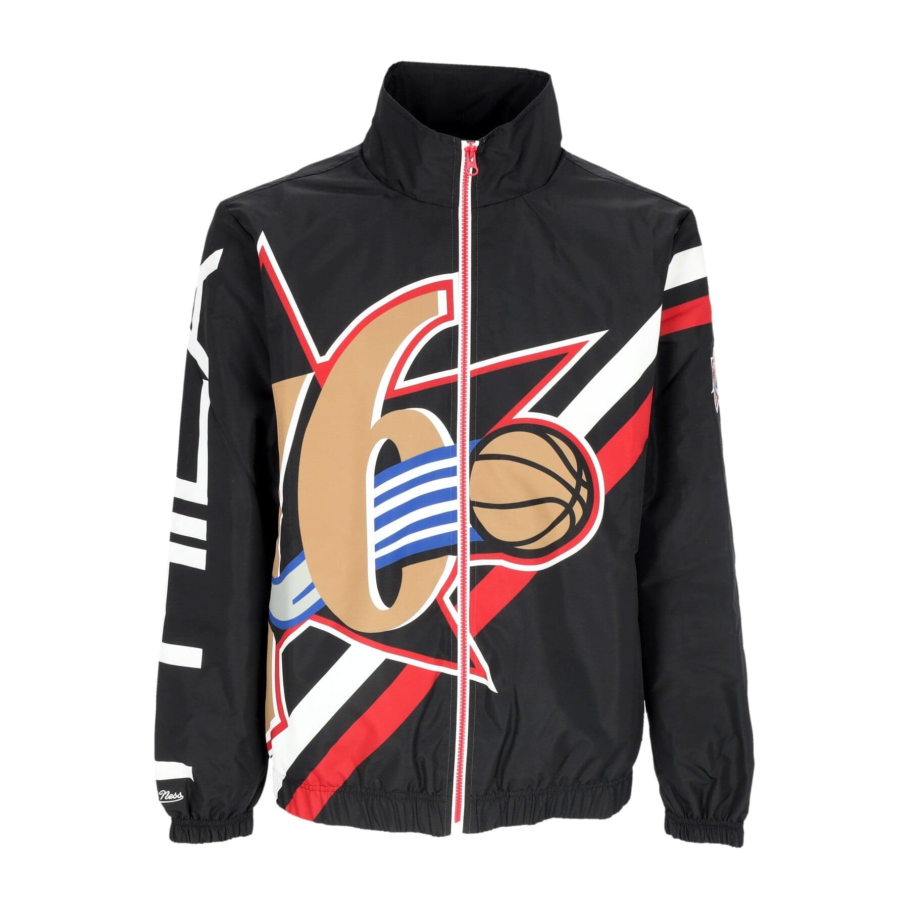MITCHELL &amp; NESS Giacca a Vento Uomo Nba Exploded Logo Warm Up Jacket Hardwood Classics Phi76e Black - 4