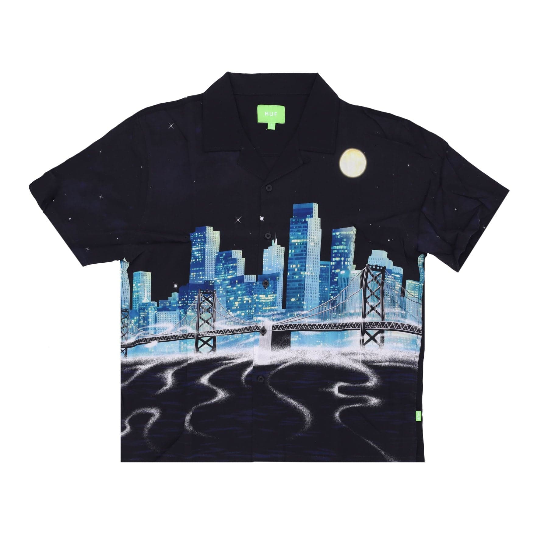 HUF Camicia Manica Corta Uomo Manhattan S/s Top Shirt Black - 3