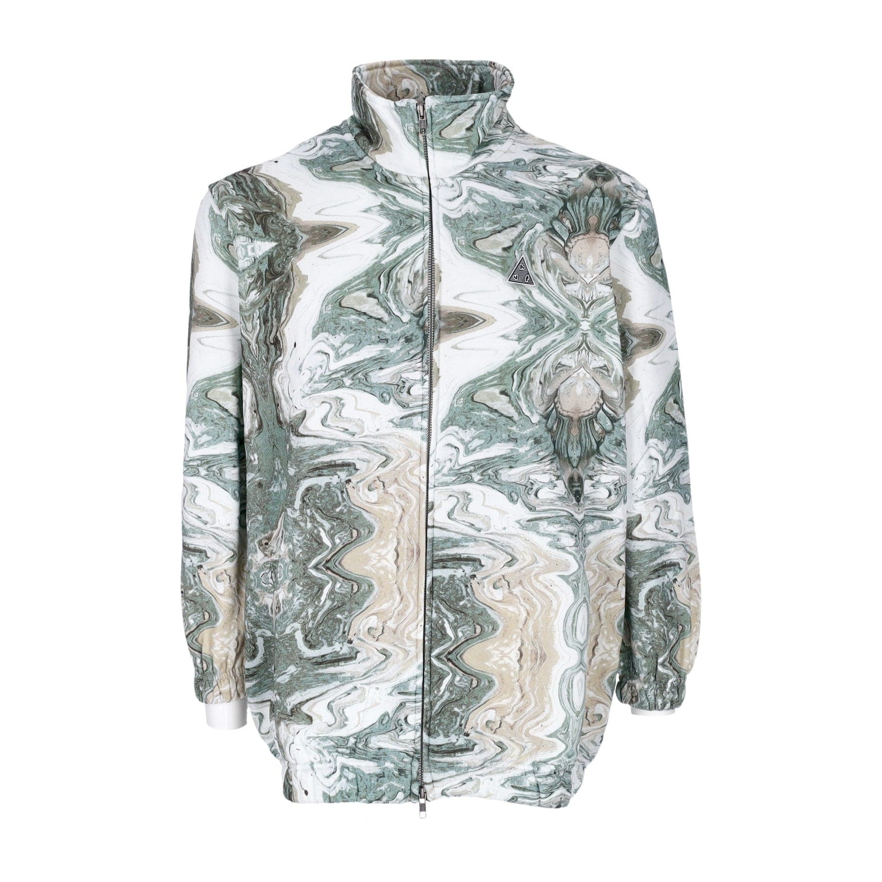 HUF Felpa Collo Alto Donna Swirl Oversized Fleece Full Zip Olive - 3