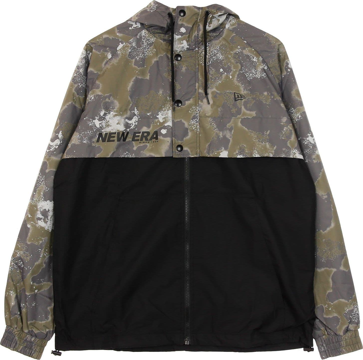NEW ERA Giacca a Vento Uomo Ne Outdoor Utility Aop Windbreaker Laser Print/black – XL – grigio