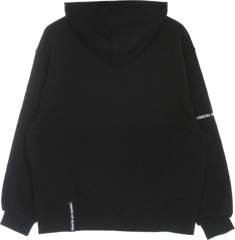 VISION OF SUPER Felpa Leggera Cappuccio Uomo Tongue Print Oversize Hoodie Black – giacca