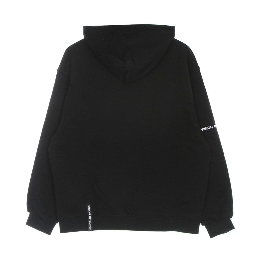 VISION OF SUPER Felpa Leggera Cappuccio Uomo Tongue Print Oversize Hoodie Black - 4