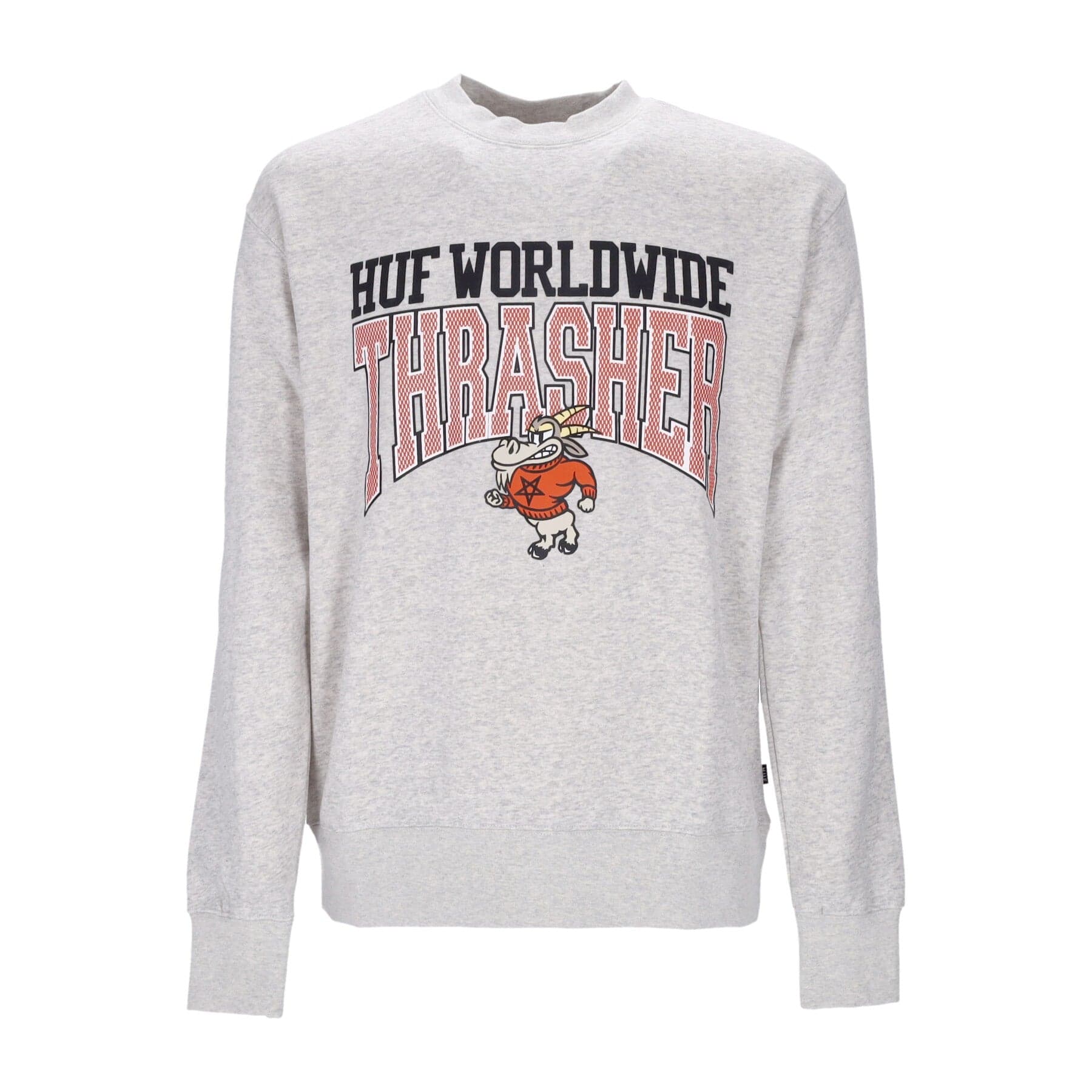 HUF Felpa Girocollo Uomo Candlestick Crewneck X Thrasher Athletic Heather - 4