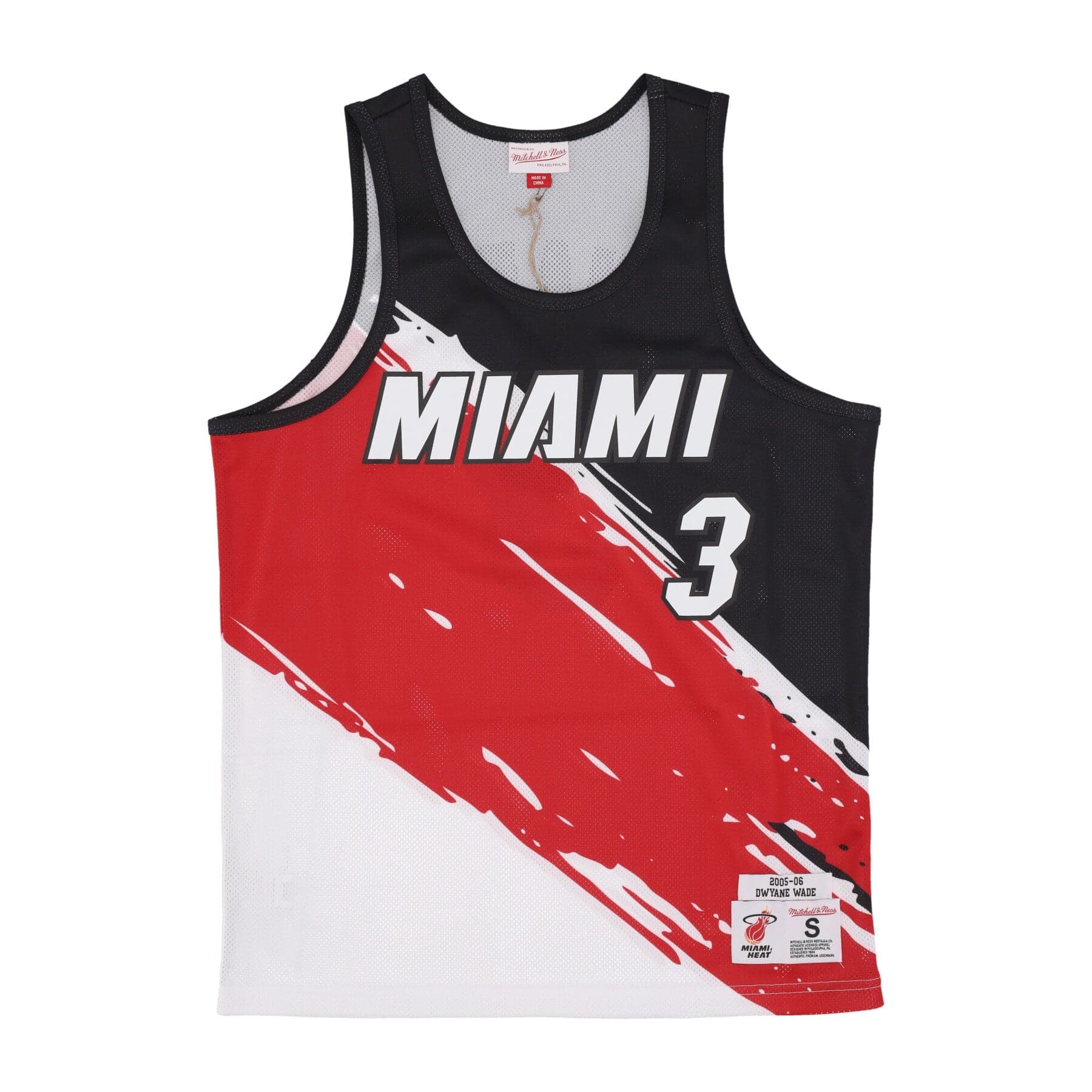 MITCHELL &amp; NESS Canotta Tipo Basket Uomo Nba Paint Brush Mesh Tank No 3 Dwyane Wade Miahea Multi/white - 2