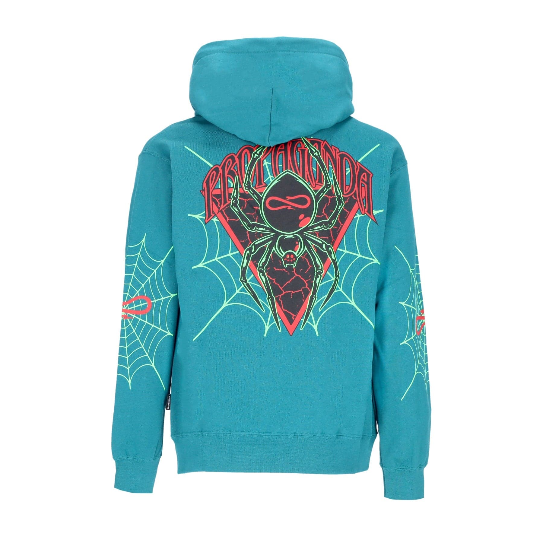 PROPAGANDA Felpa Cappuccio Uomo Triangle Web Hoodie Petrol - 4