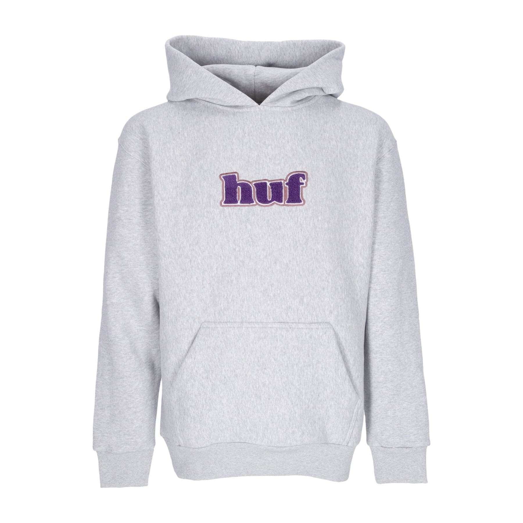 HUF Felpa Cappuccio Uomo Madison Heavyweight Po Hoodie Heather Grey - 3