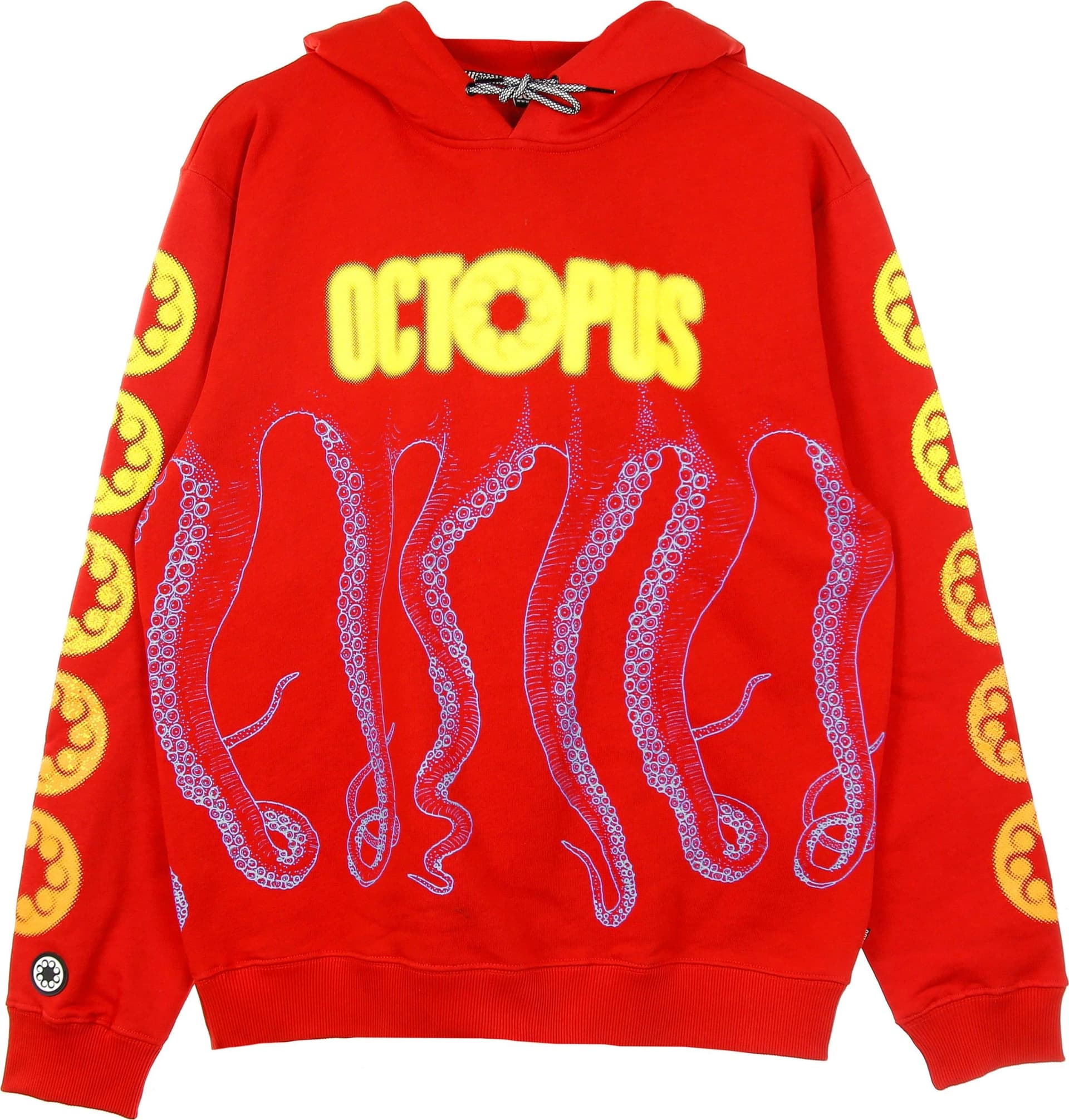 OCTOPUS Felpa Leggera Cappuccio Uomo Blurred Hoodie Red – giacca