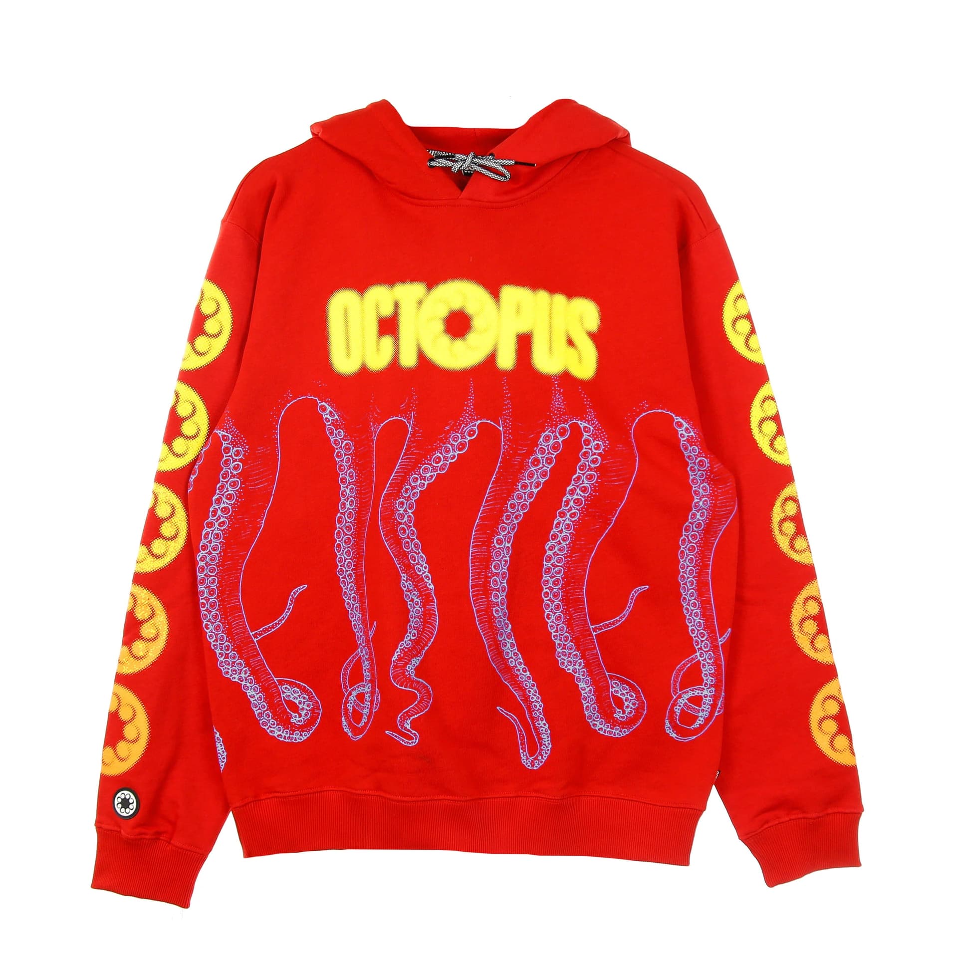 OCTOPUS Felpa Leggera Cappuccio Uomo Blurred Hoodie Red - 5