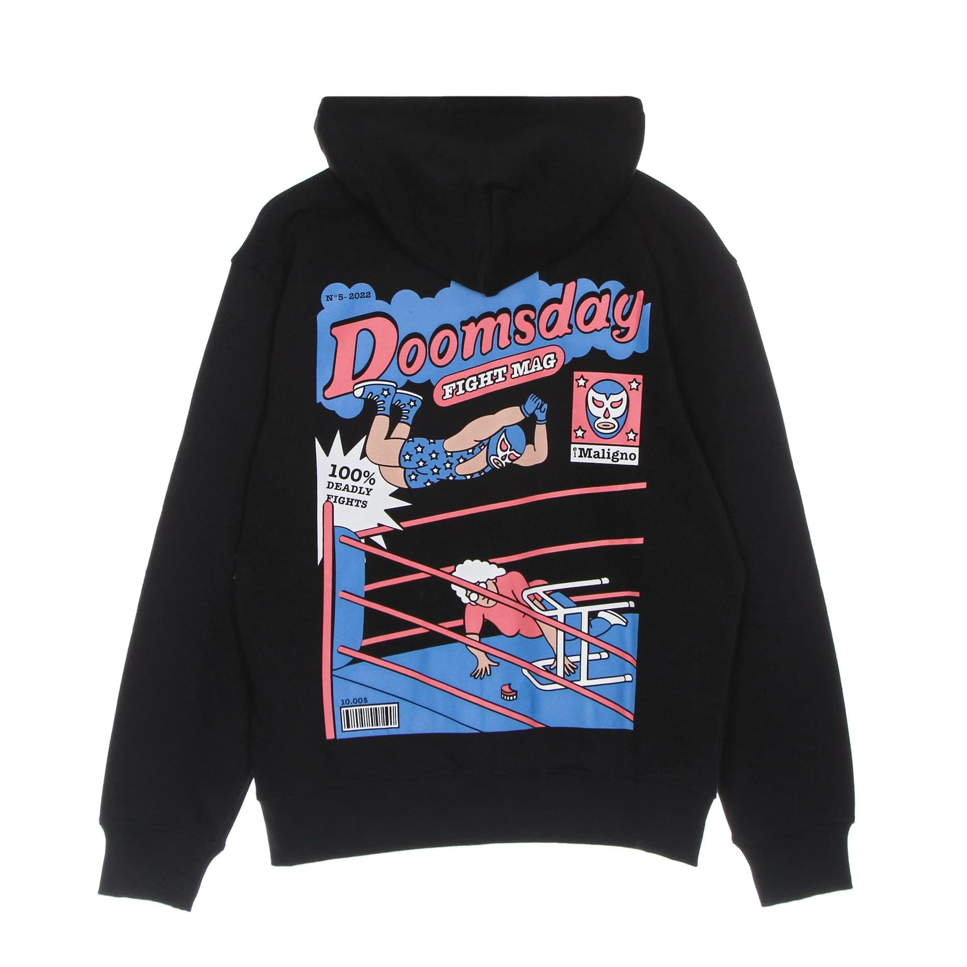 DOOMSDAY Felpa Leggera Cappuccio Zip Uomo El Maligno Zip Hoodie Black - 5