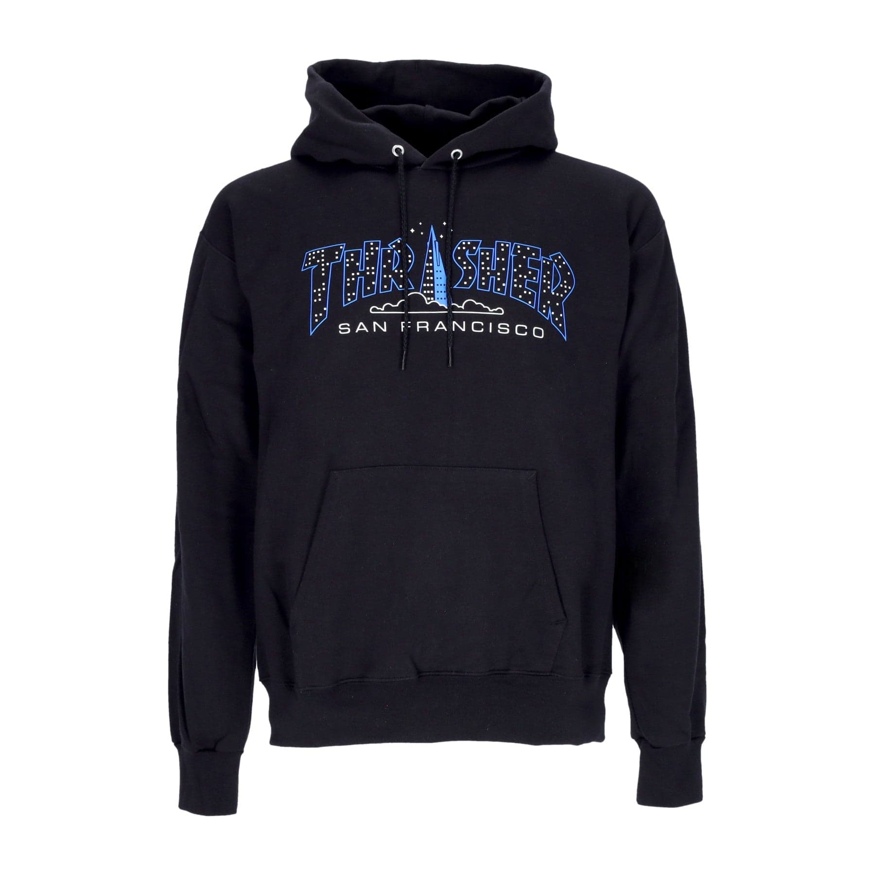 THRASHER Felpa Cappuccio Uomo Pyramid Hood Black - 4