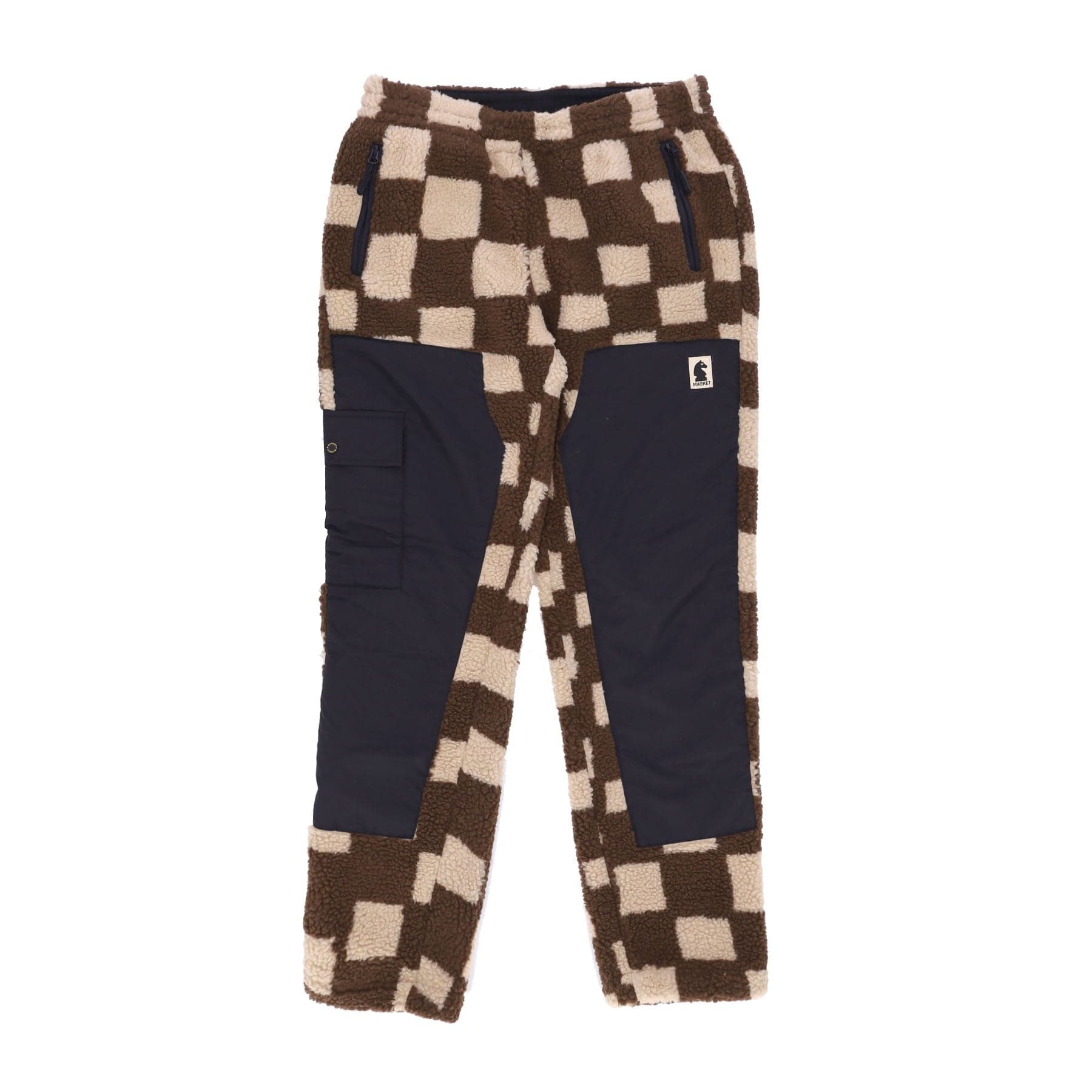 MARKET Orsetto Uomo Chess Club Jacquard Sherpa Pants Brown - 4