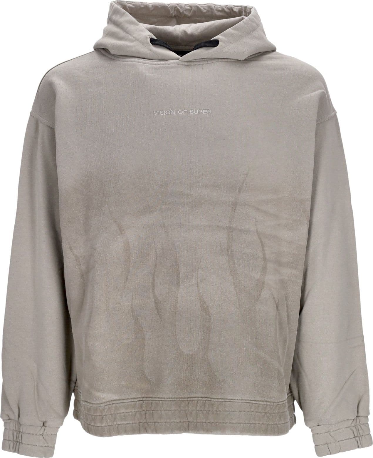 VISION OF SUPER Felpa Cappuccio Uomo Corrosive Flames Hoodie London Fog – giacca