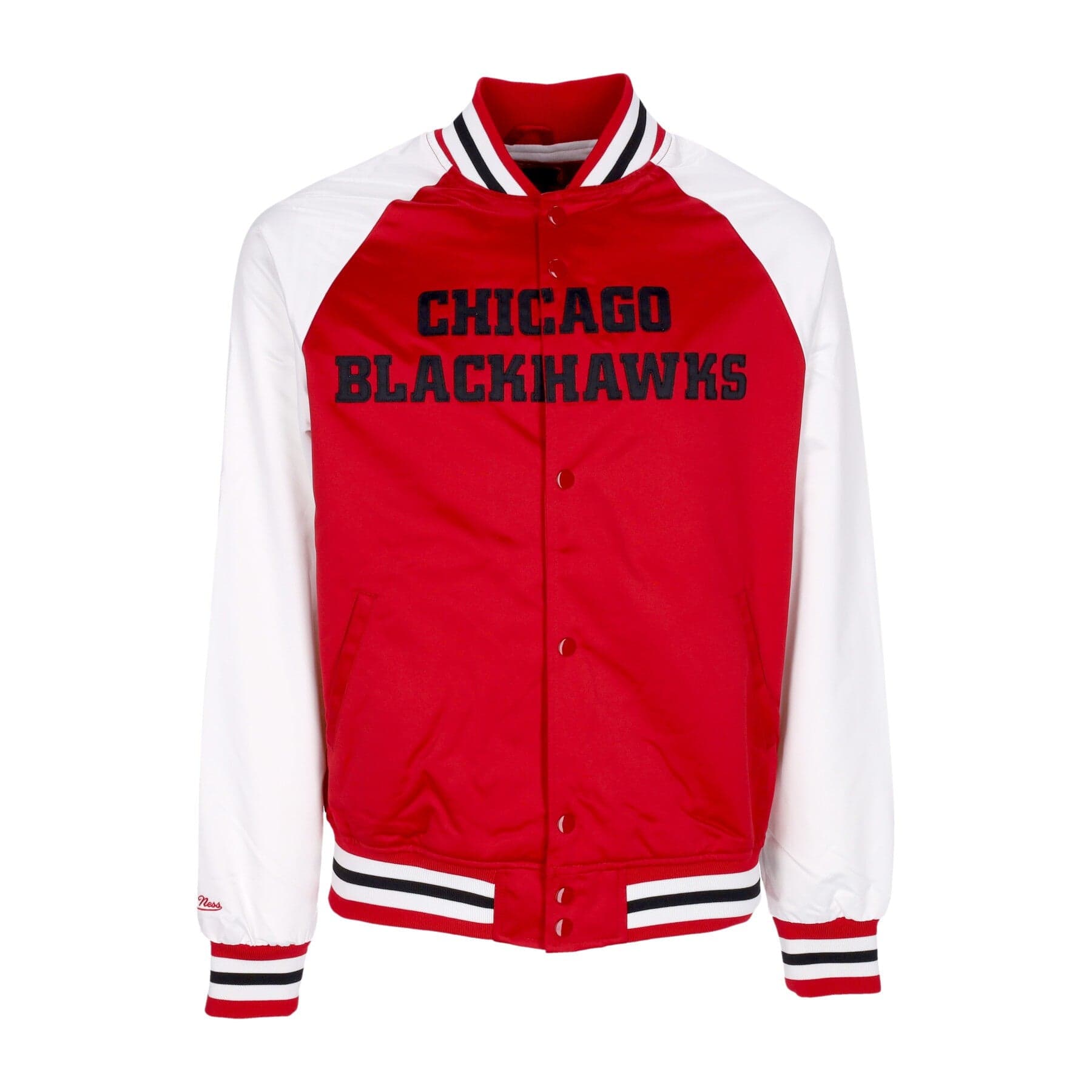 MITCHELL &amp; NESS Giubbotto Bomber Uomo Nhl Primetime Lw Satin Jacket Chibla Scarlet - 3