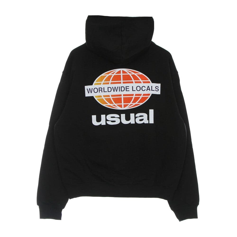 USUAL Felpa Leggera Cappuccio Uomo Wwl Gradient Hoodie Black - 5