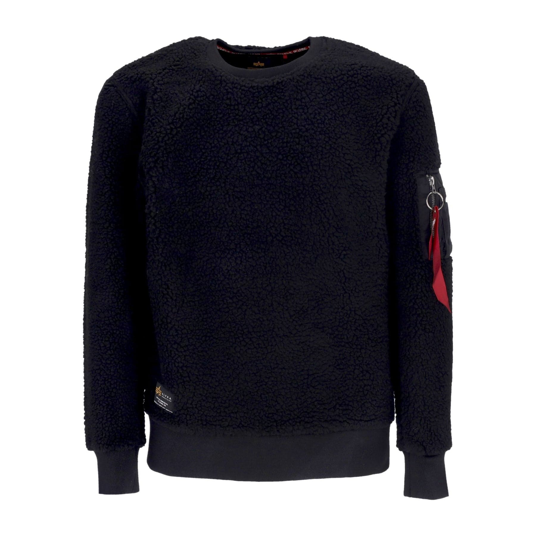 ALPHA INDUSTRIES Felpa Girocollo Uomo Teddy Sweater Black - 3
