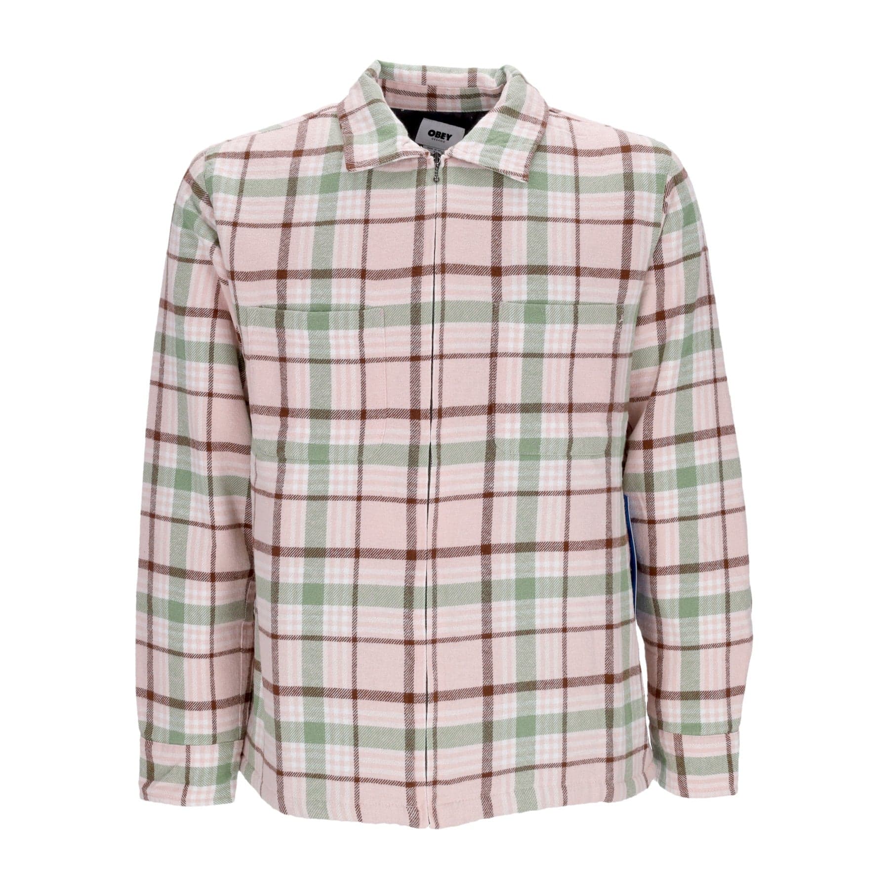OBEY Camicia Imbottita Uomo Dom Shirt Jacket Pink Clay Multi - 5