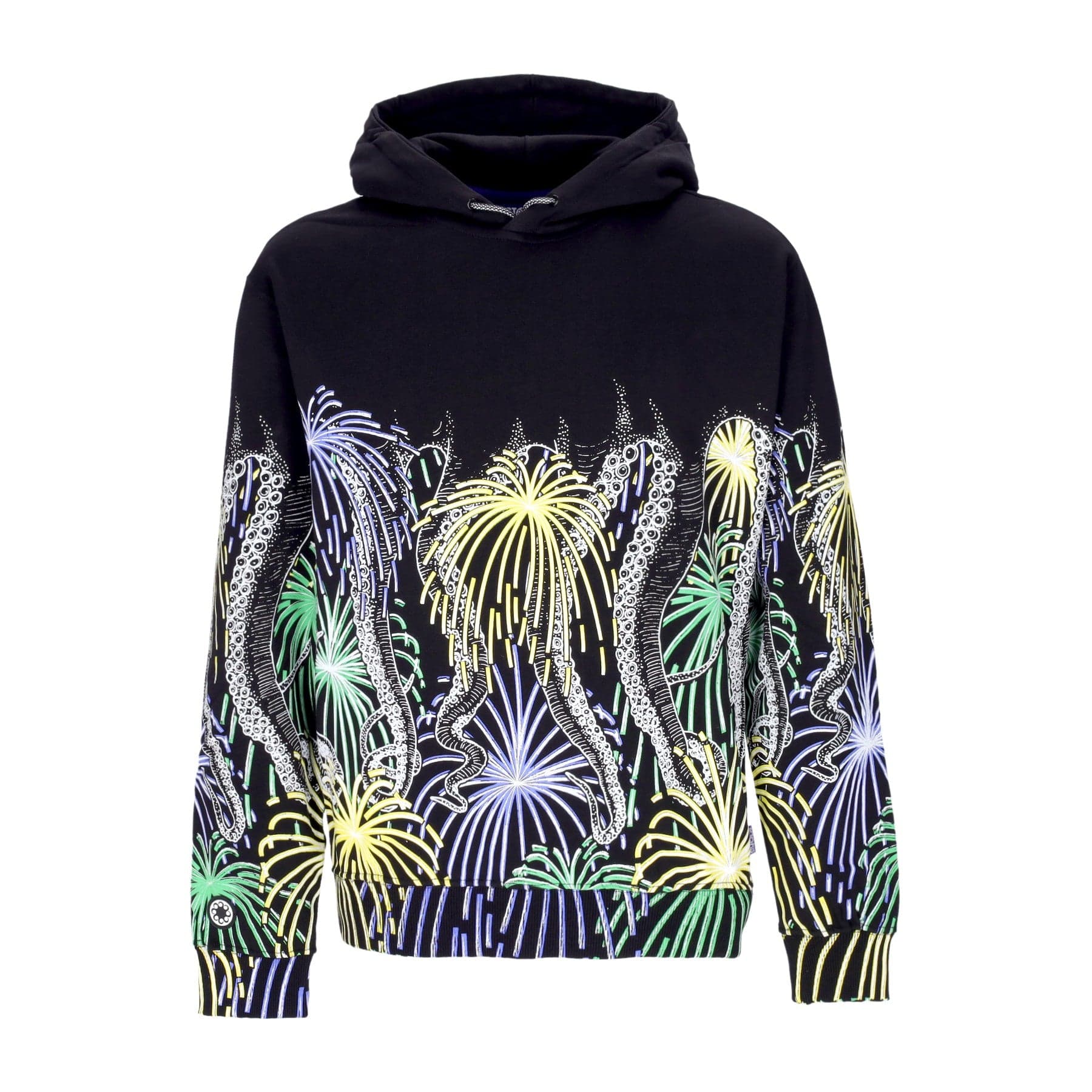 OCTOPUS Felpa Cappuccio Uomo Fireworks Hoodie Black - 3