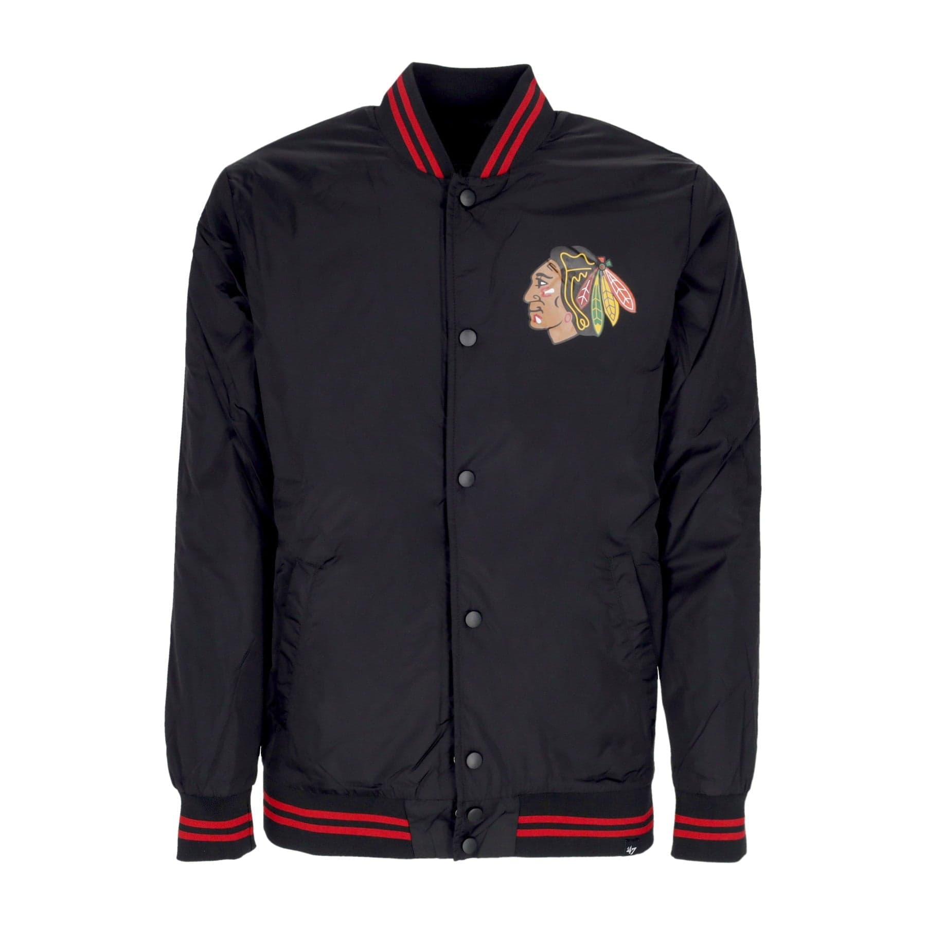 47 BRAND Giubbotto Bomber Uomo Nhl Drift Track Jacket Chibla Jet Black - 4