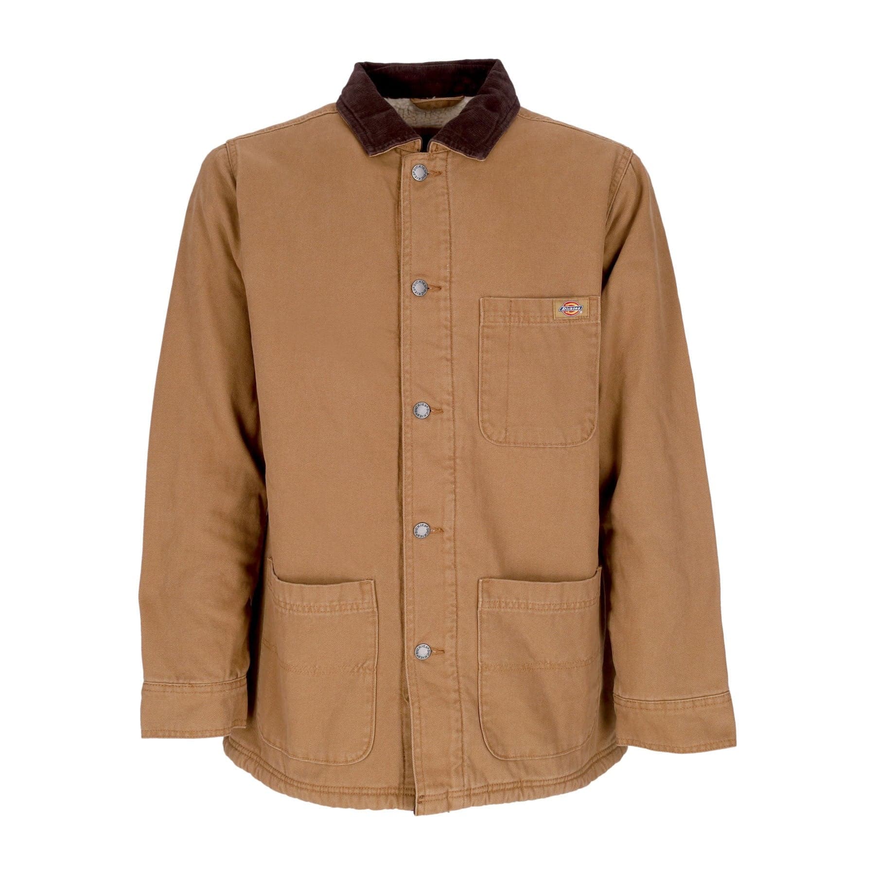 DICKIES Giacca Workwear Uomo Duck Canvas Chore Coat Stone Washed Brown Duck - 4