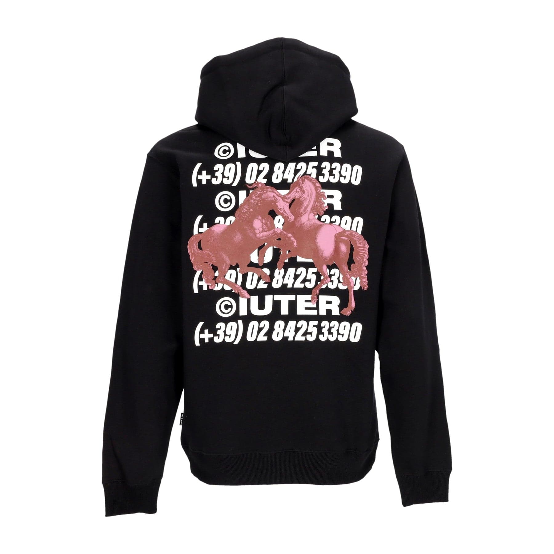 IUTER Felpa Cappuccio Uomo Horses Hoodie Black - 3