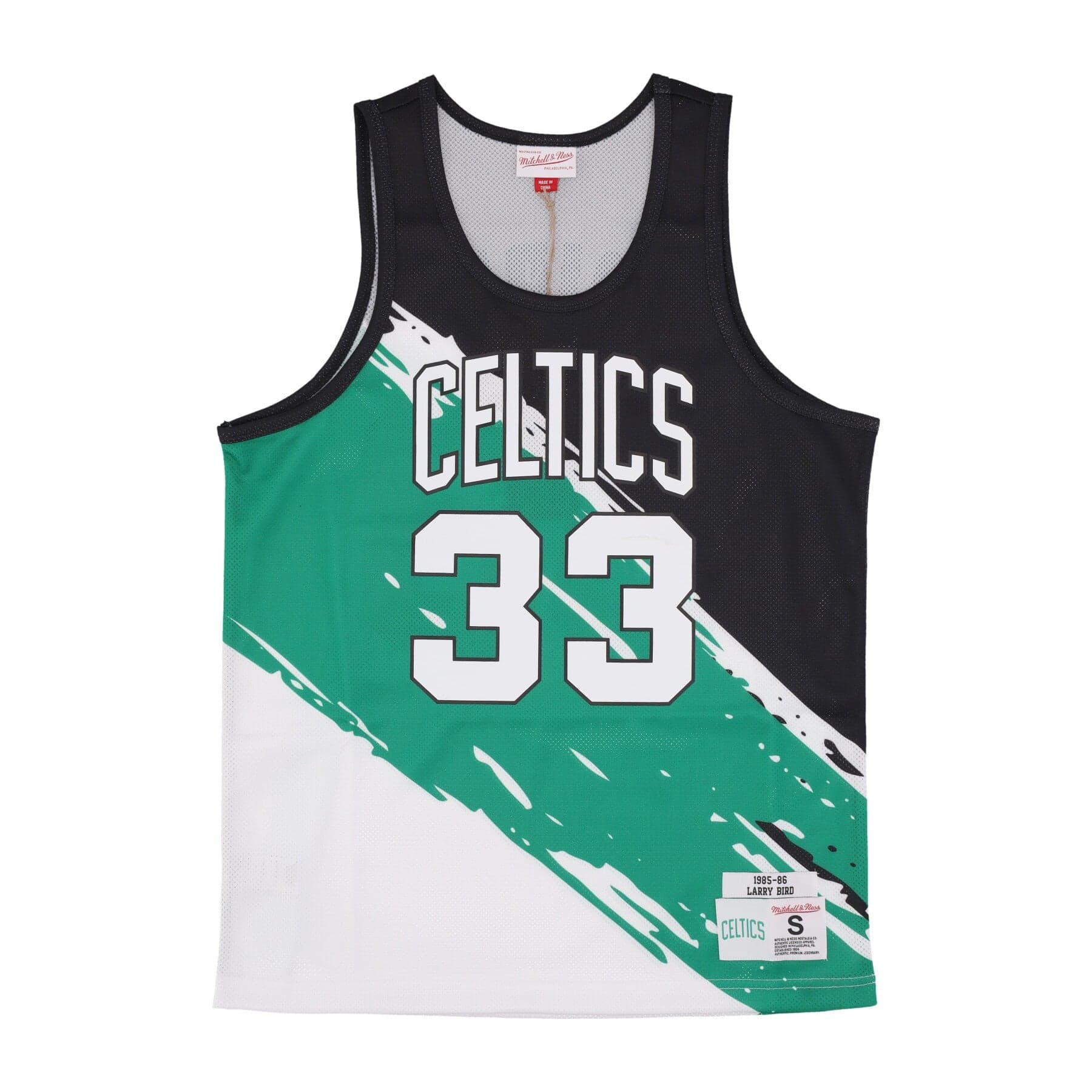 MITCHELL &amp; NESS Canotta Tipo Basket Uomo Nba Paint Brush Mesh Tank No 33 Larry Bird Boscel Multi/white - 3
