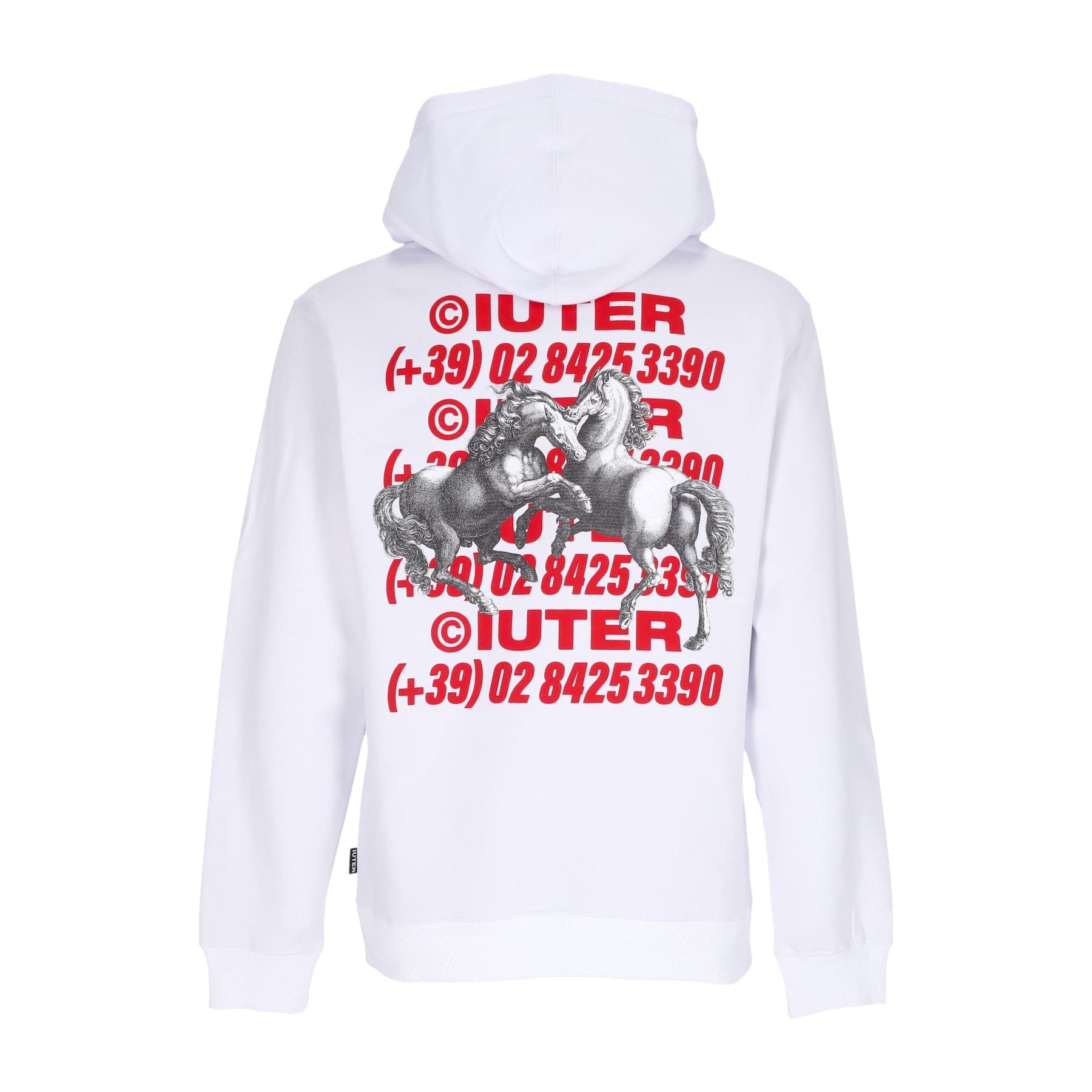 IUTER Felpa Cappuccio Uomo Horses Hoodie White - 3