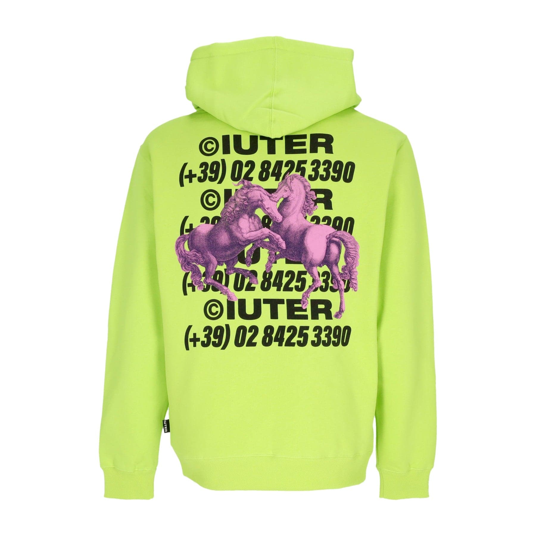 IUTER Felpa Cappuccio Uomo Horses Hoodie Lime - 3