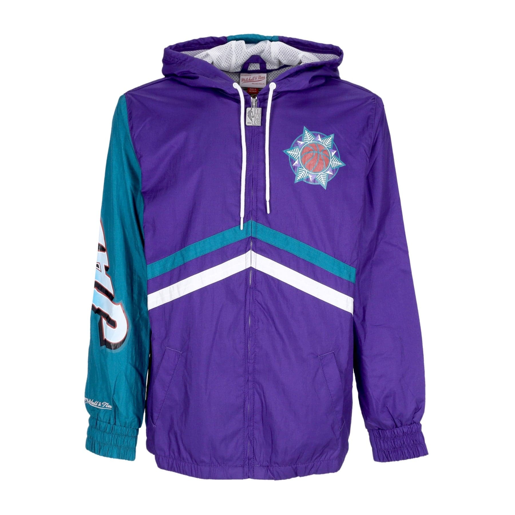 MITCHELL & NESS Giacca a Vento Uomo Nba Undeniable Full Zip Windbreaker Hardwood Classics Utajaz Purple