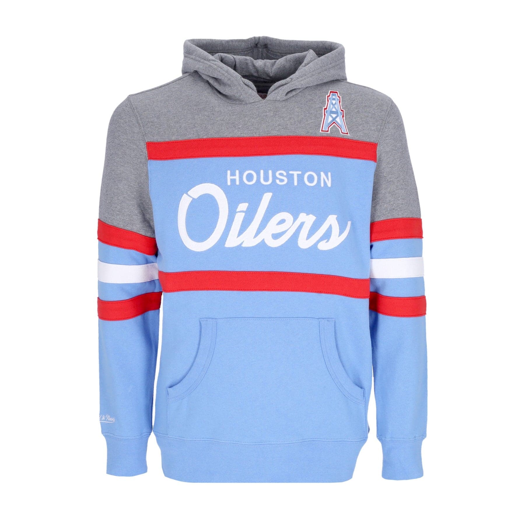 MITCHELL &amp; NESS Felpa Cappuccio Uomo Nfl Headcoach Hoodie Houoil Light Blue - 5