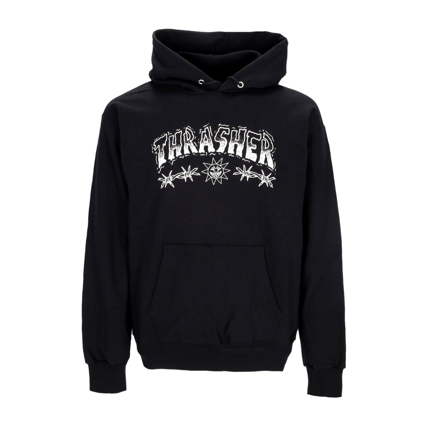 THRASHER Felpa Cappuccio Uomo Barbed Wire Hoodie Black – XL – giacca