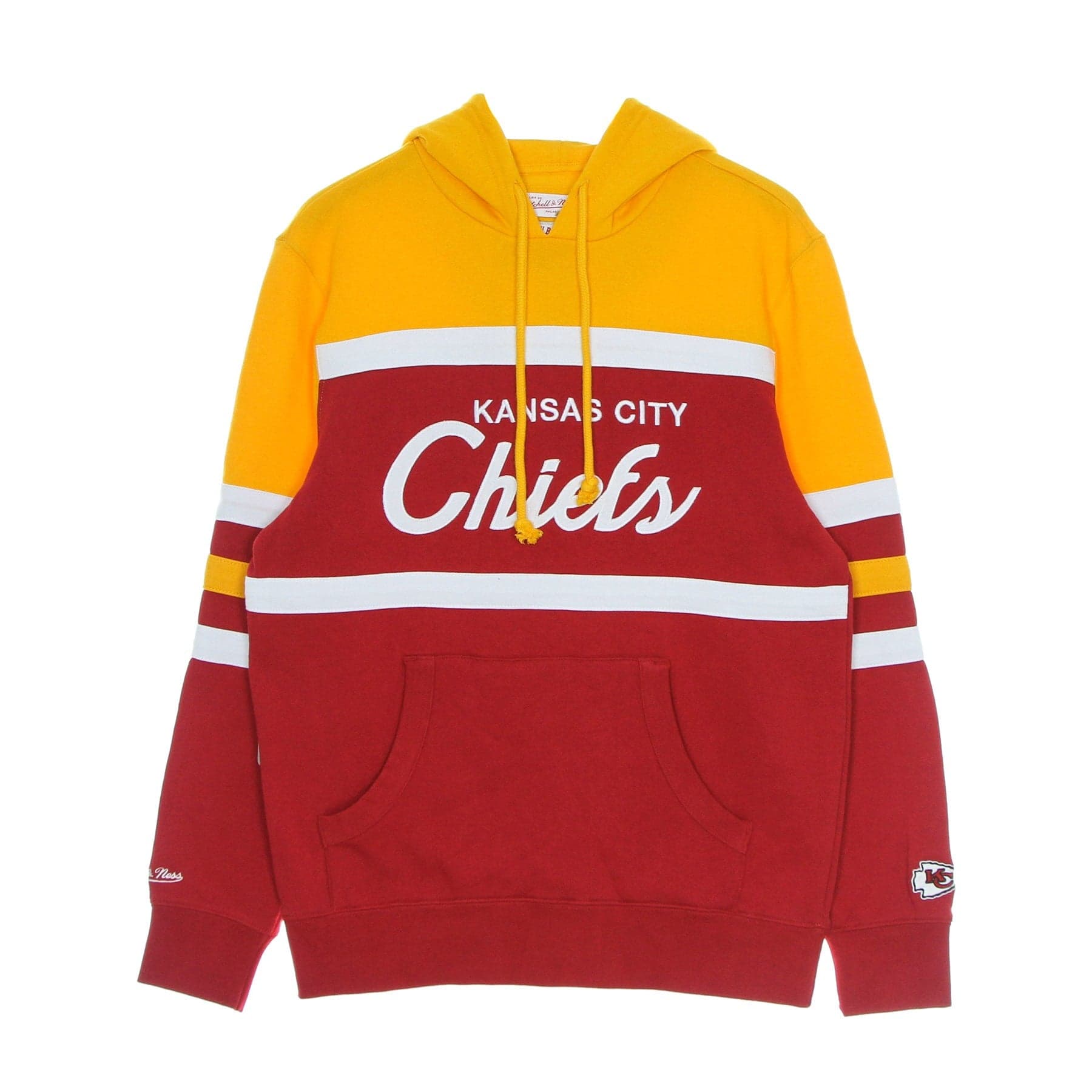 MITCHELL &amp; NESS Felpa Cappuccio Uomo Nfl Head Coach Hoody Kanchi Gold/red - 6