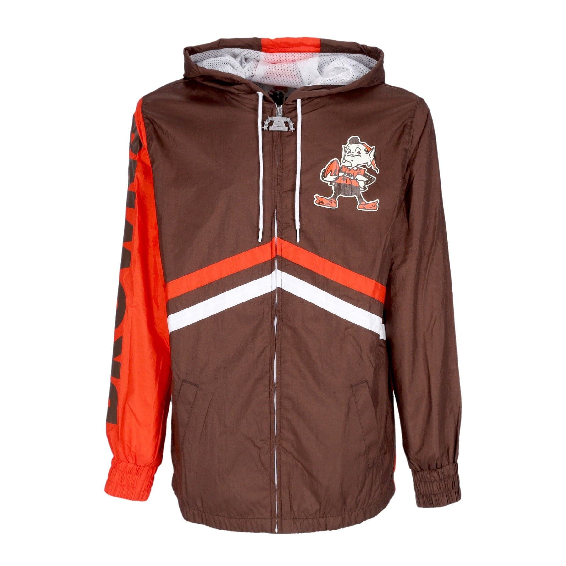 MITCHELL &amp; NESS Giacca a Vento Uomo Nfl Undeniable Full Zip Windbreaker Clebro Brown – Mitchell & Ness – marrone