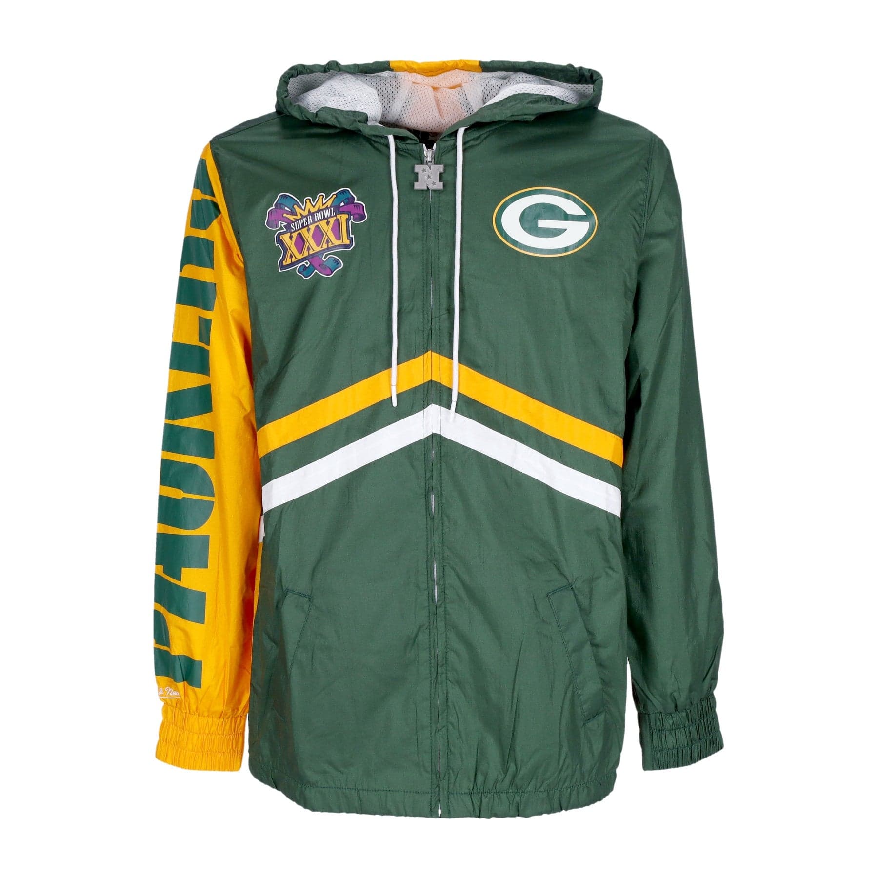 MITCHELL &amp; NESS Giacca a Vento Uomo Nfl Undeniable Full Zip Windbreaker Grepac Dark Green - 3