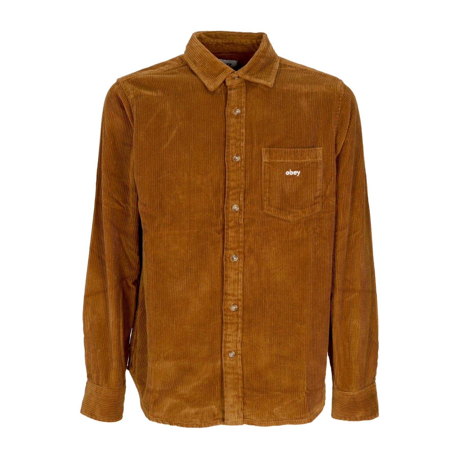 OBEY Camicia Manica Lunga Uomo Miles L/s Woven Catechu Wood - 3