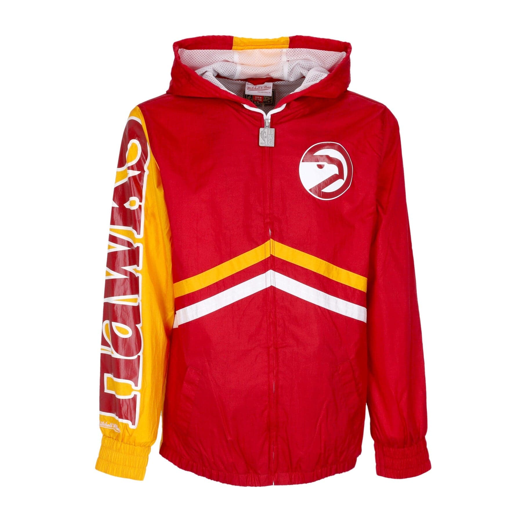 MITCHELL &amp; NESS Giacca a Vento Uomo Nba Undeniable Full Zip Windbreaker Hardwood Classics Atlhaw Red/yellow - 3