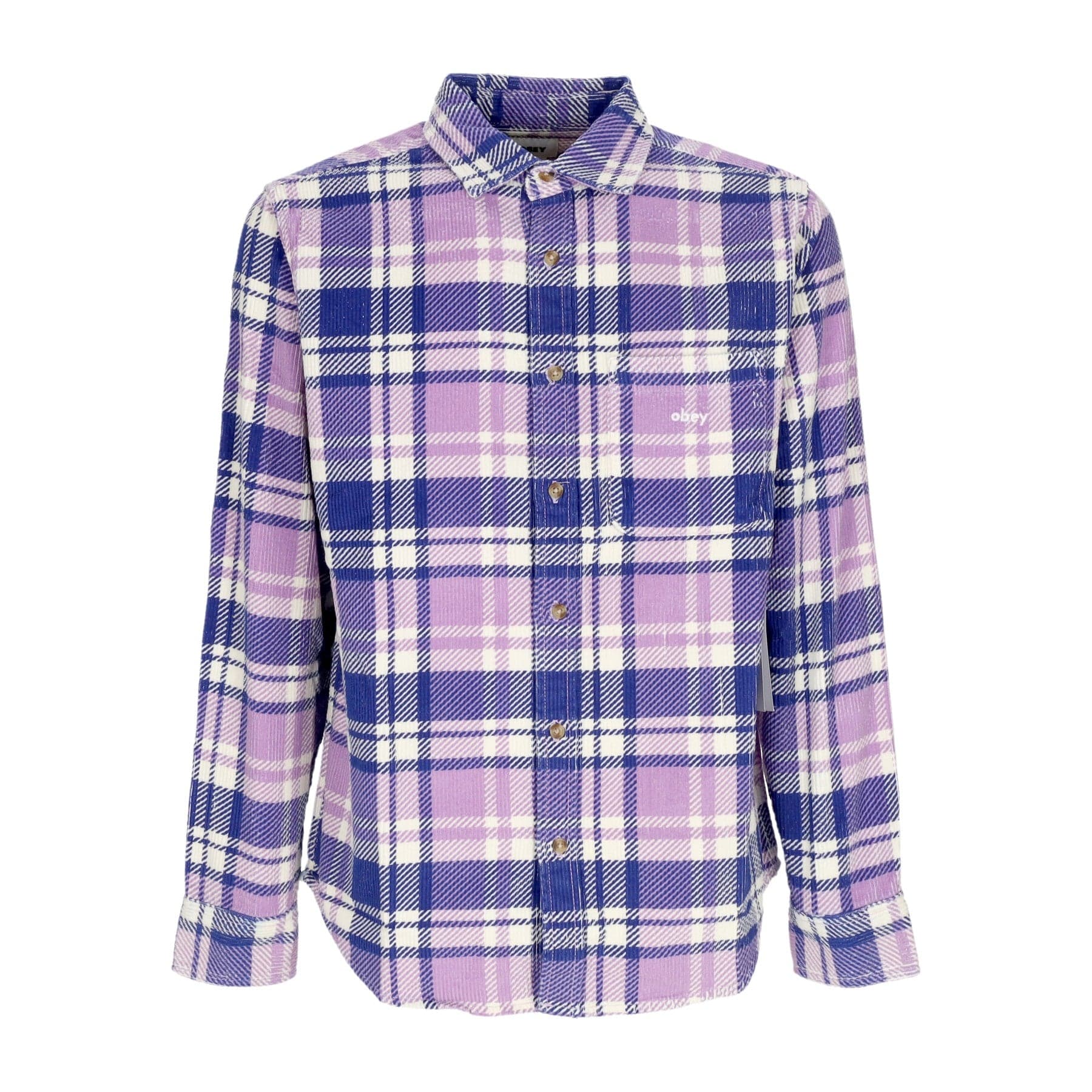 OBEY Camicia Manica Lunga Uomo Benny Cord Woven L/s Purple Rose Multi - 3