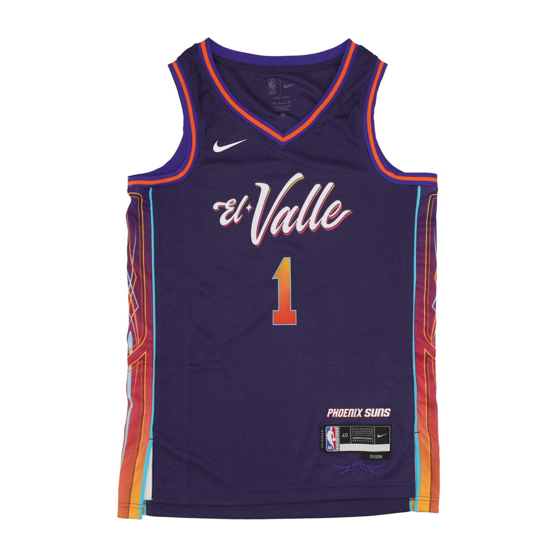 NIKE NBA Canotta Basket Uomo Nba City Edition 2023/24 Swingman Jersey No 1 Devin Booker Phosun Ink - 3