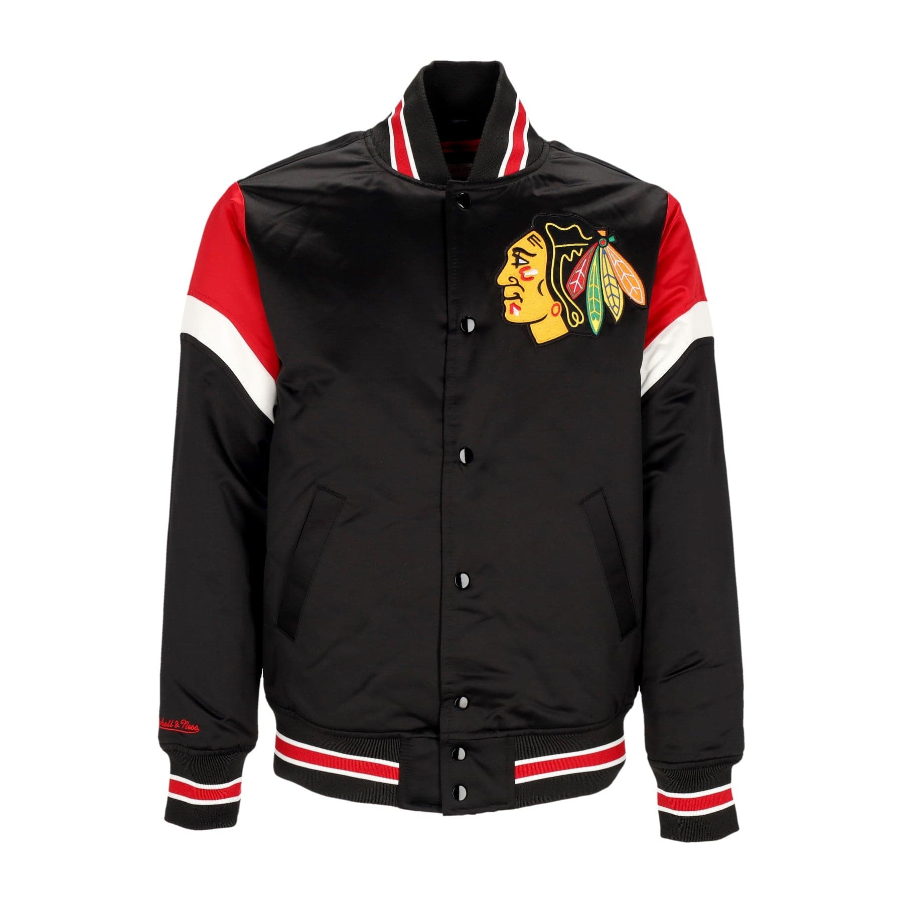 MITCHELL & NESS Giubbotto Bomber Uomo Nhl Heavyweight Satin Jacket Chibla Original Team Colors