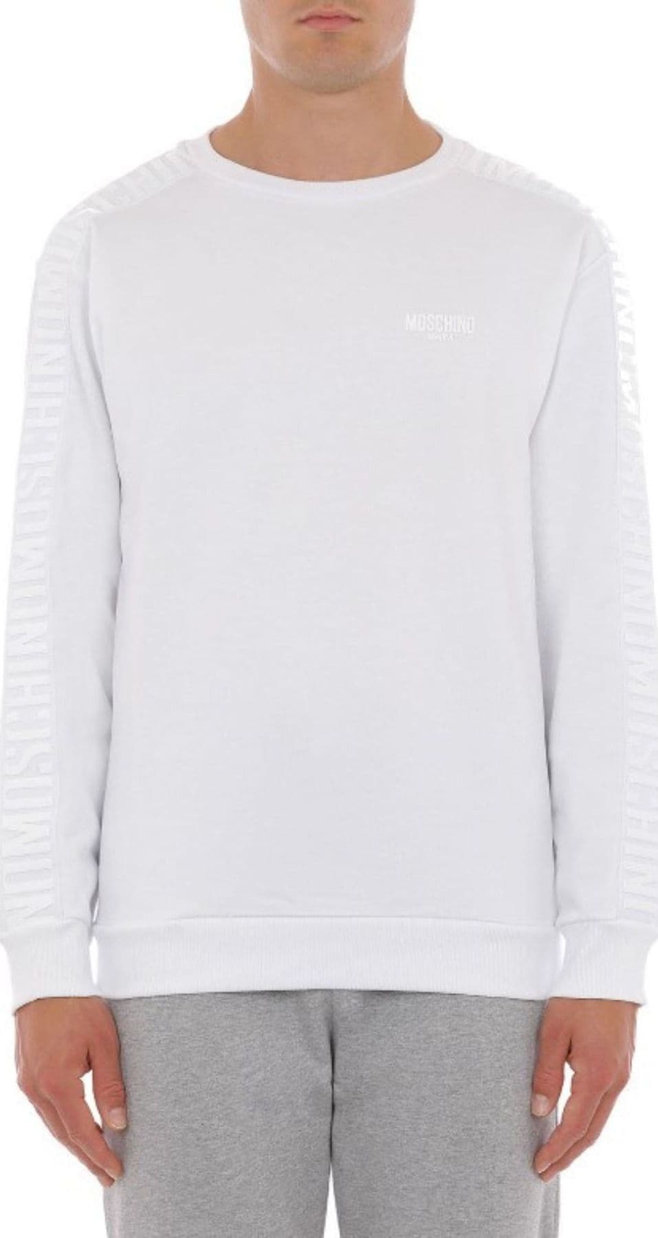 moschino  FELPA BANDA LOGATA – BIANCO – maglia