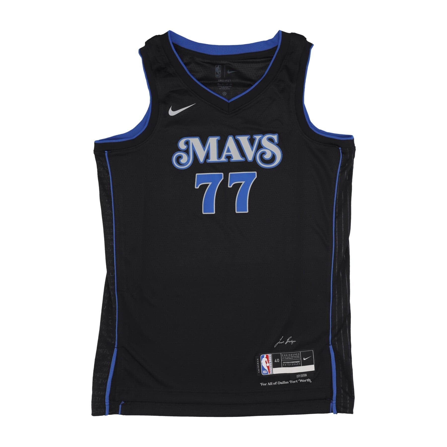 NIKE NBA Canotta Basket Uomo Nba City Edition 2023/24 Swingman Jersey No 77 Luka Doncic Dalmav Black - 3