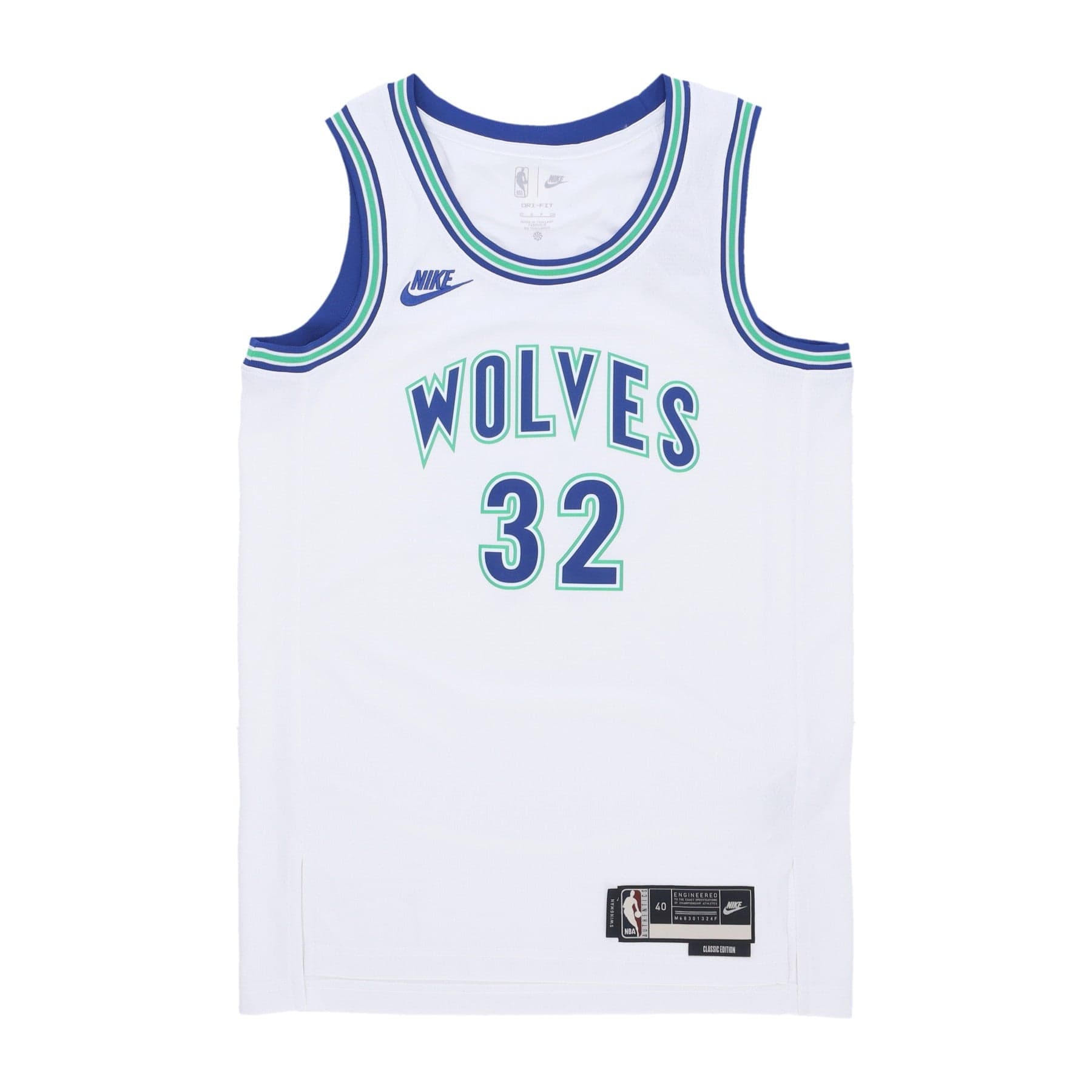 NIKE NBA Canotta Basket Uomo Nba Hardwood Classics 23 Dri-fit Swingman Jersey No 32 Towns Karl-anth Mintim White - 3