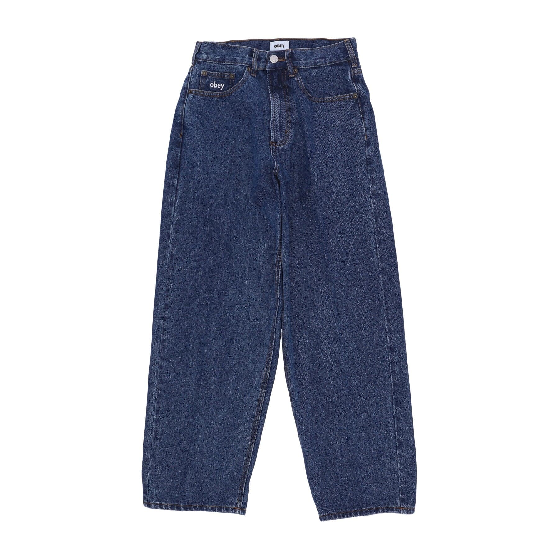 OBEY Jeans Uomo Bigwig Baggy Denim Stonewash Indigo - 3