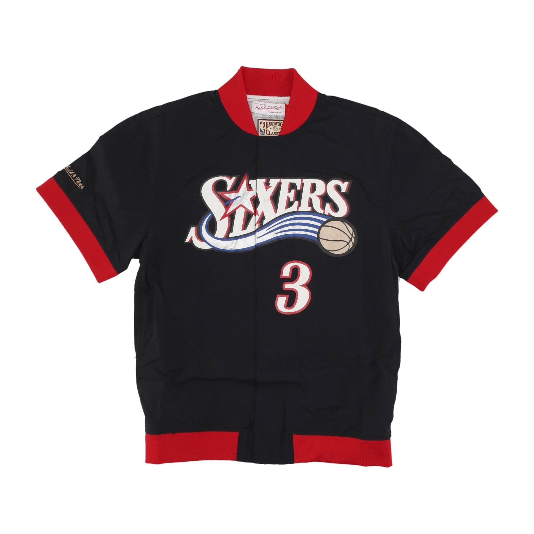 MITCHELL &amp; NESS Giacchetta Uomo Nba Off Court Warm Up Jacket No 3 Allen Iverson Phi76e Original Team Colors - 3