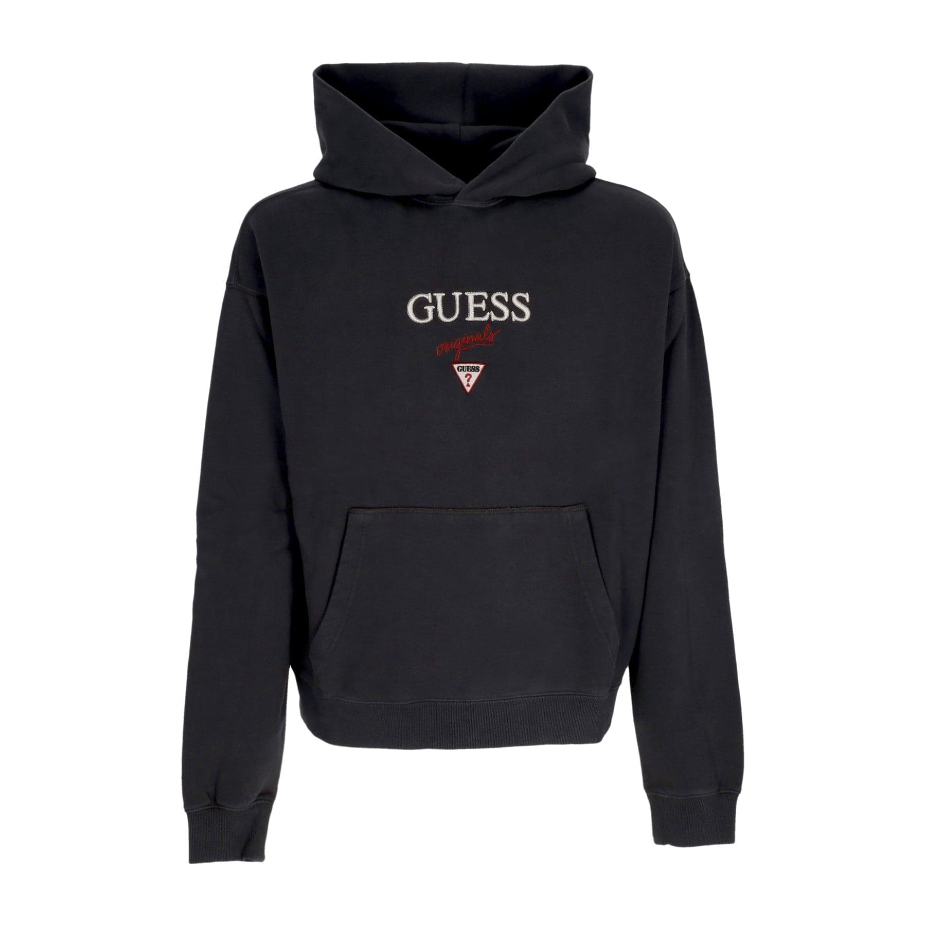 GUESS ORIGINALS Felpa Cappuccio Uomo Go Baker Logo Hoodie Jet Black Multi - 3