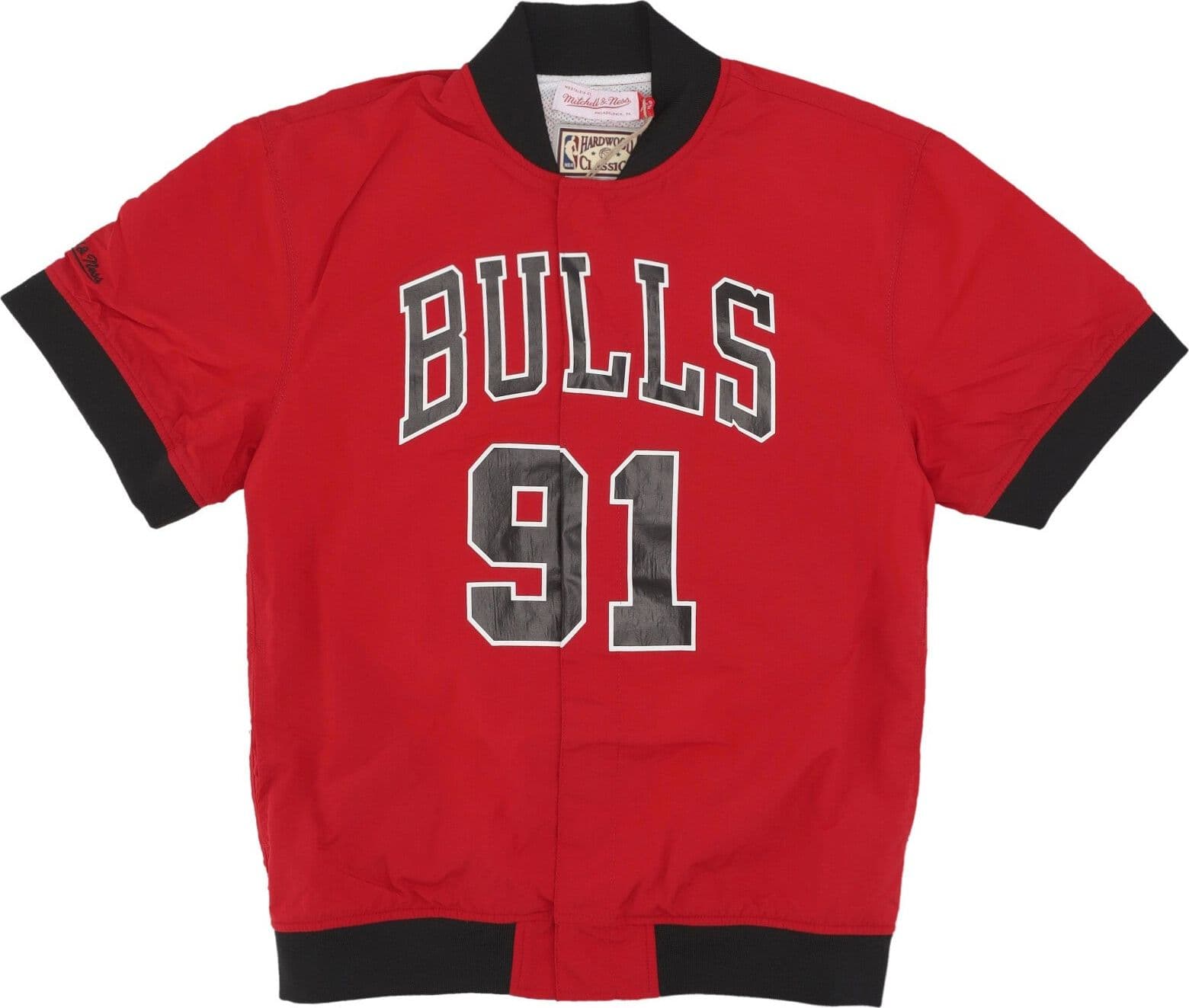 MITCHELL & NESS Giacchetta Uomo Nba Off Court Warm Up Jacket No 91 Dennis Rodman Chibul Original Team Colors