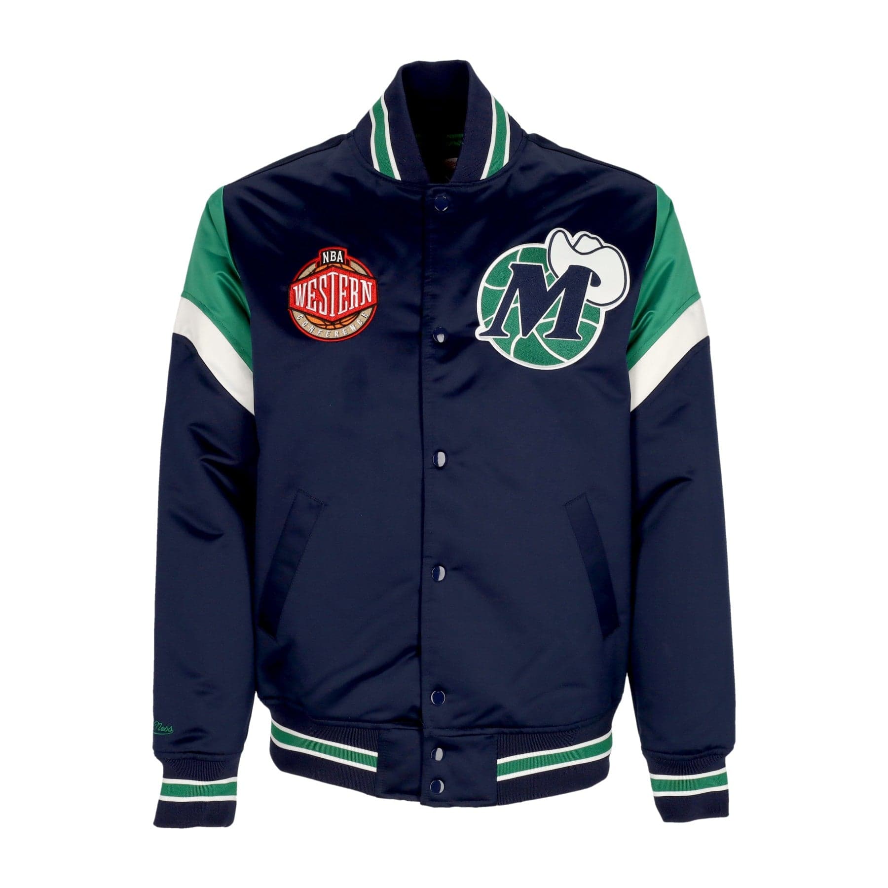MITCHELL &amp; NESS Giubbotto Bomber Uomo Nba Heavyweight Satin Jacket Dalmav Original Team Colors - 3