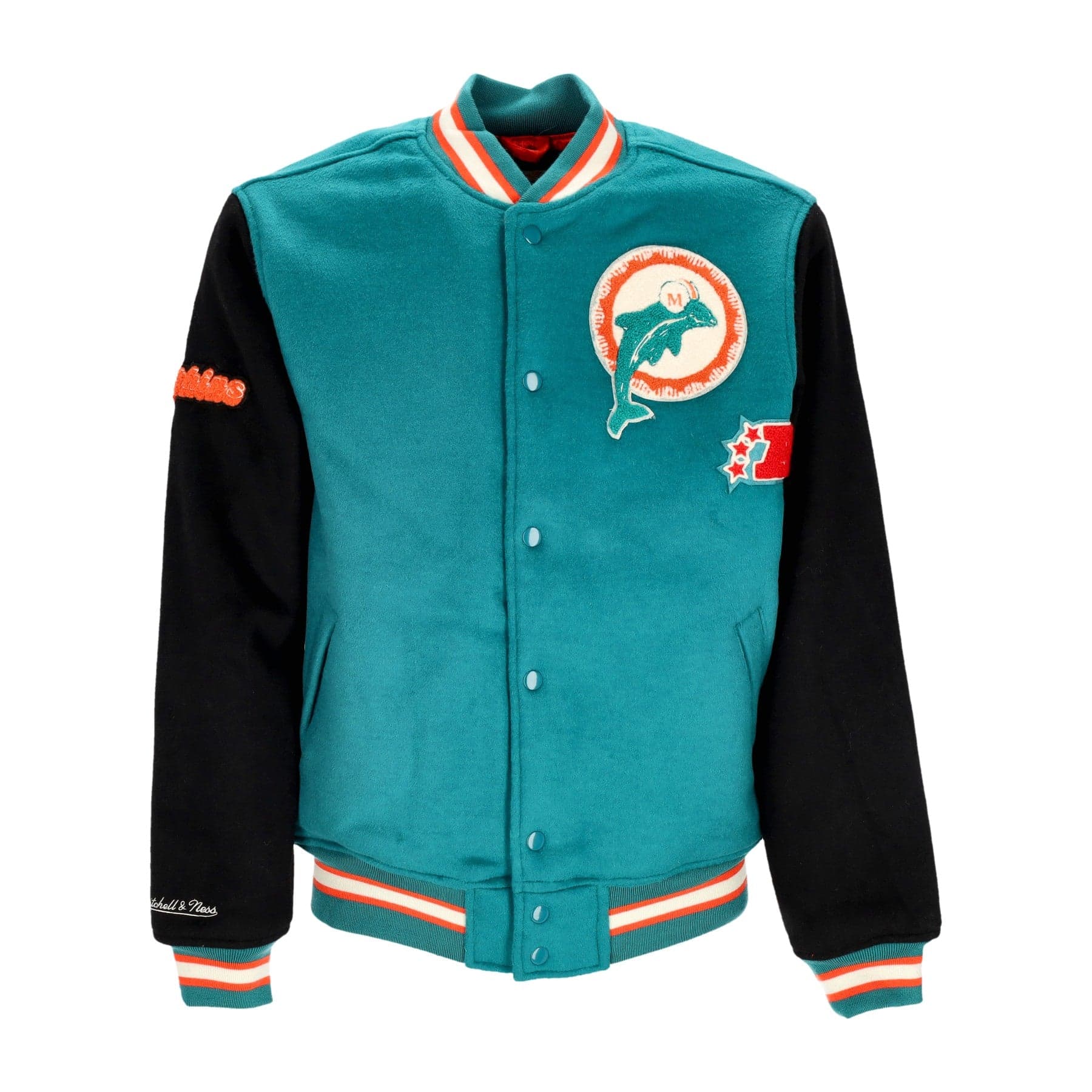 MITCHELL &amp; NESS Giubbotto College Uomo Nfl Team Legacy Varsity Jacket Miadol Teal/black - 4