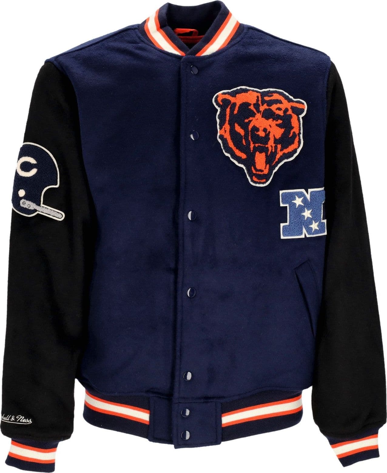 MITCHELL &amp; NESS Giubbotto College Uomo Nfl Team Legacy Varsity Jacket Chibea Black/navy – Mitchell & Ness – giacca