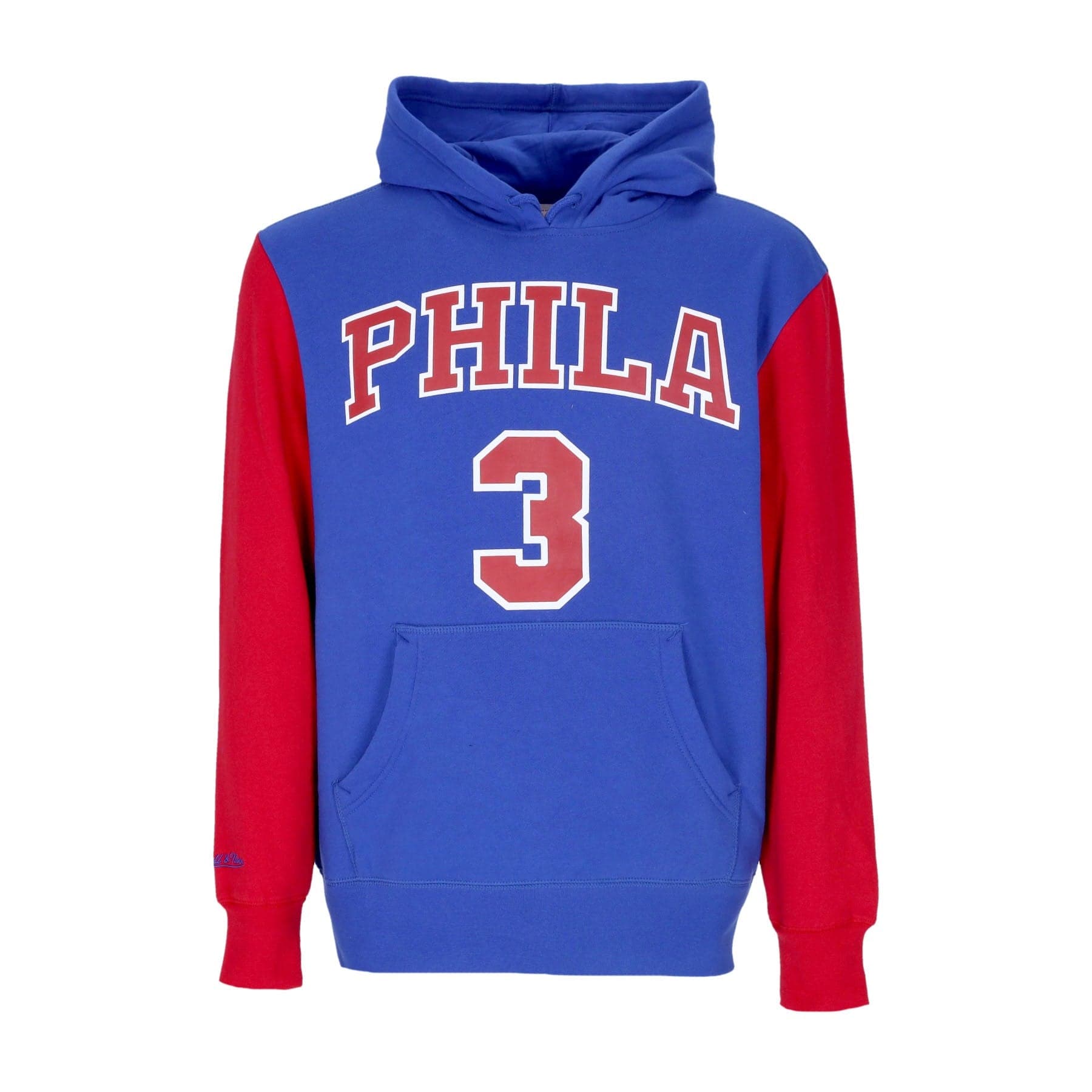 MITCHELL &amp; NESS Felpa Cappuccio Uomo Nba Fashion Fleece Hoodie 1996 No 3 Allen Iverson Hardwood Classics  Phi76e Original Team Colors - 3