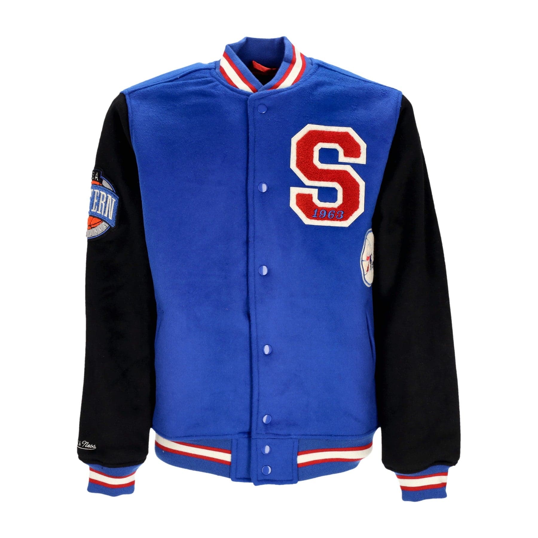 MITCHELL &amp; NESS Giubbotto College Uomo Nba Team Legacy Varsity Jacket Phi76e Royal/black - 5